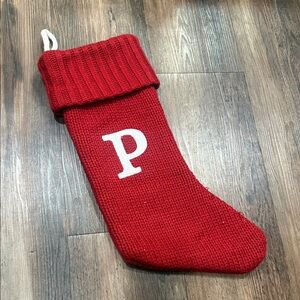Wondershop Red Knit Stocking with White Initial